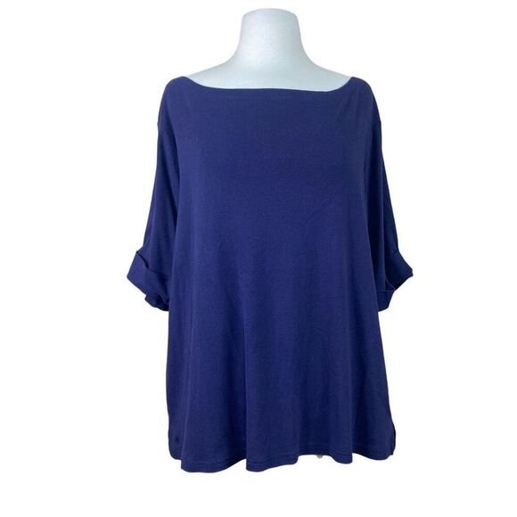 Lauren Ralph Lauren Navy Blue Tee Plus Size 3XL - Picture 1 of 6